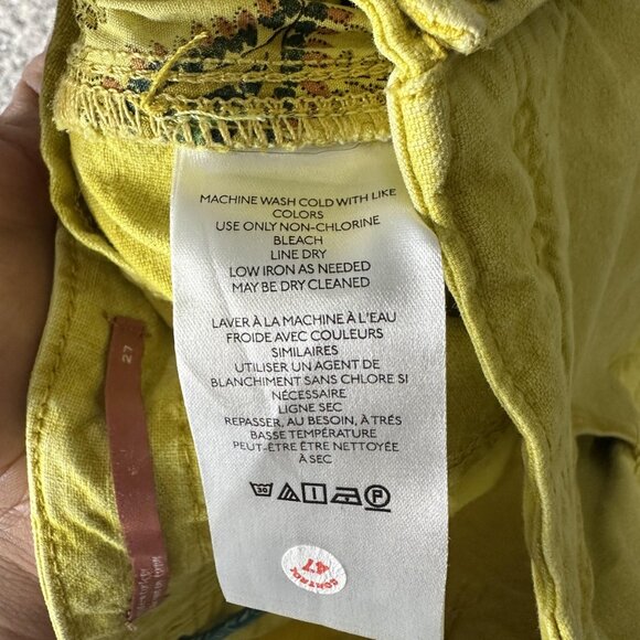 Urban Outfitters Denim Shorts Womens 27 Yellow High Rise Button Fly Lace Up Back - Picture 6 of 7